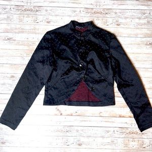 💚Tessuto black/burgundy print jacket